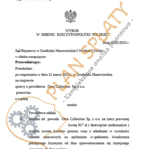 Wyrok marzec Oren SR Grodzisk