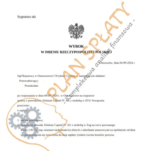 Wyrok Alektum SR Ostrzeszów