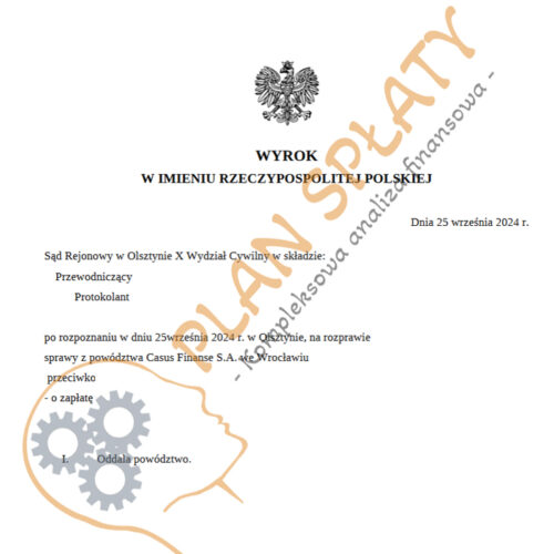 Wyrok Casus Finanse SR Olsztyn