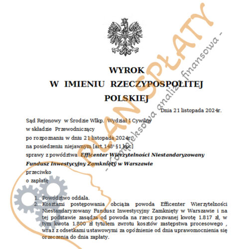 Wyrok Efficenter SR Środa Wielkopolska