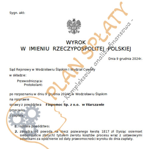 Wyrok Finpomoc SR Wodzisław