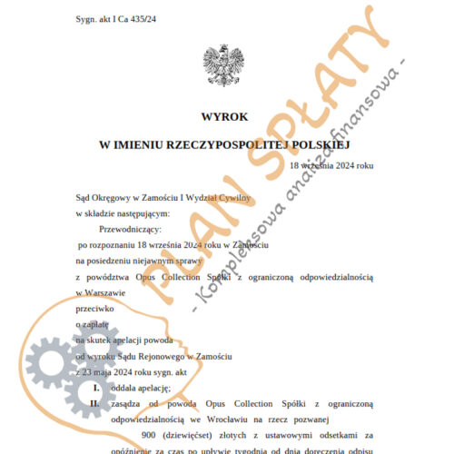 Wyrok Opus SO Zamość
