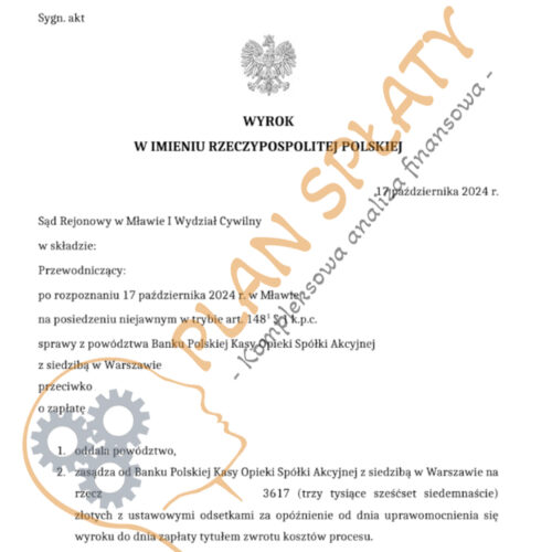 Wyrok PEKAO SR Mława