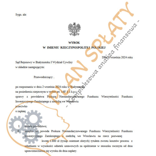 Wyrok Prokura SR Białystok