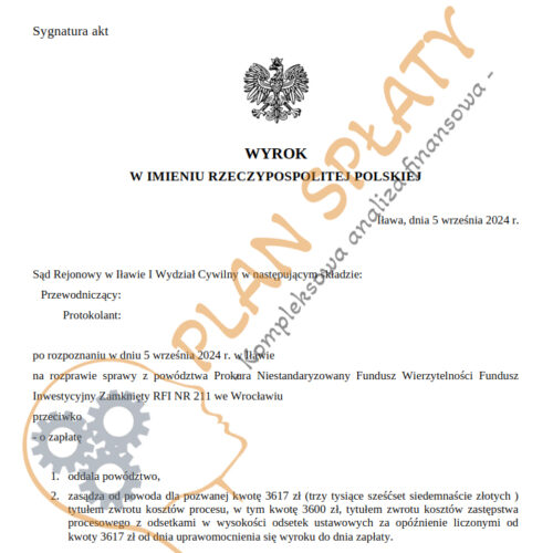 Wyrok Prokura SR Iława