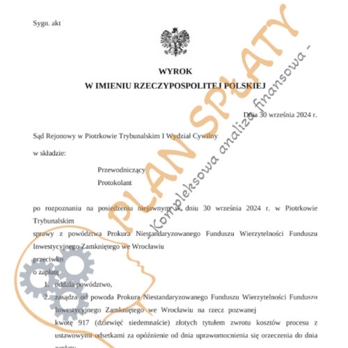 Wyrok Prokura SR Piotrków Trybunalski