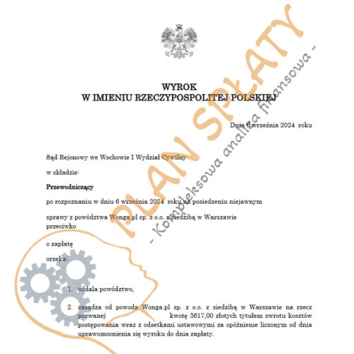 Wyrok Prokura SR Wschowa