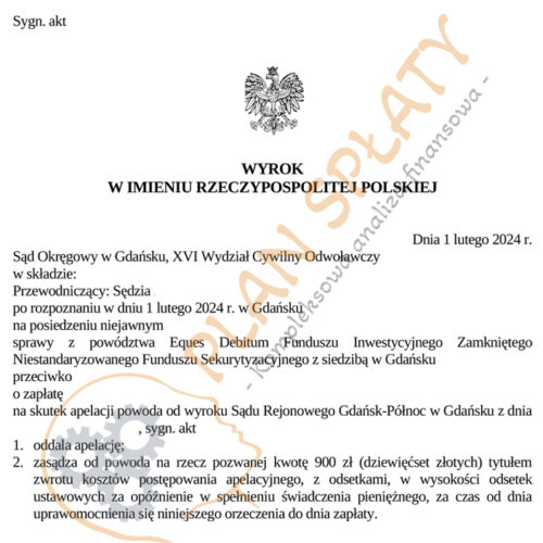 Wyrok Eques SO Gdańsk