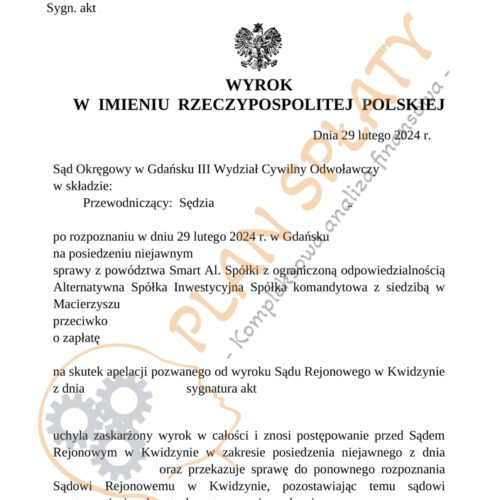 Wyrok Smart AI SO Gdańsk