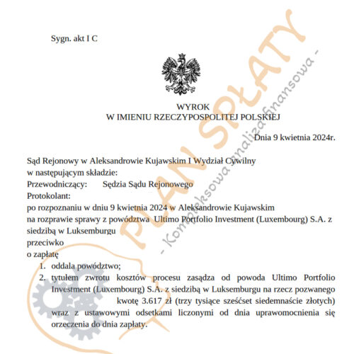 Wyrok Ultimo SR Aleksandrów