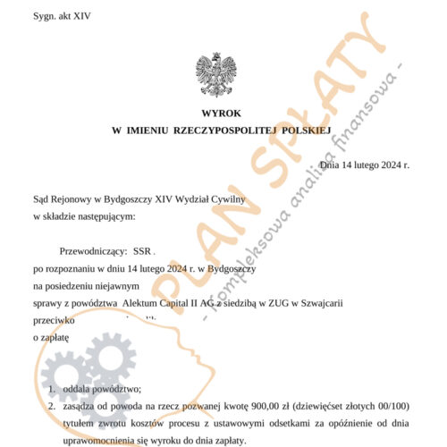Wyrok Alektum SR Bydgoszcz