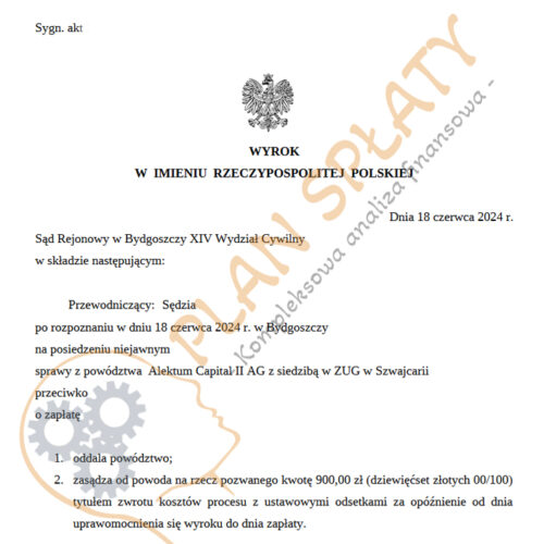 Wyrok Alektum SR Bydgoszcz