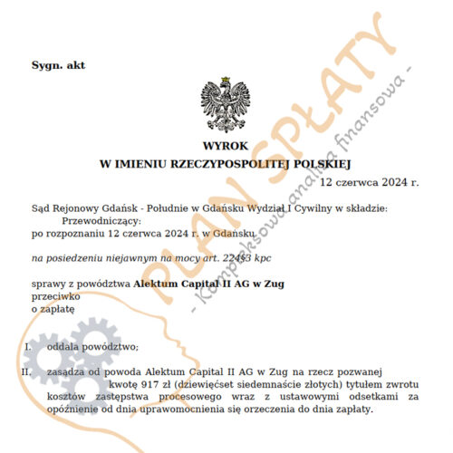 Wyrok Alektum SR Gdańsk