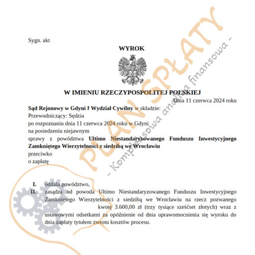 Wyrok Ultimo SR Gdynia