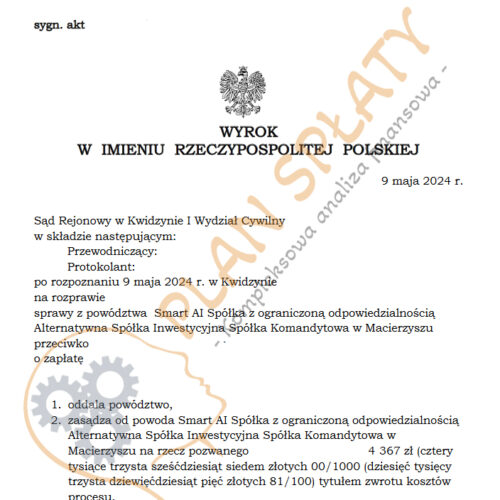 Wyrok Smart AI SR Kwidzyn