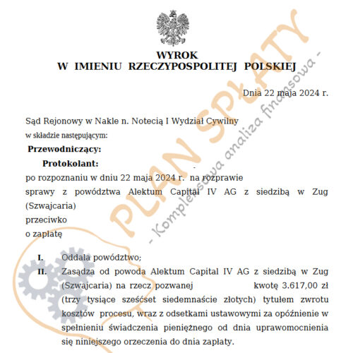 Wyrok Alektum SR Nakło