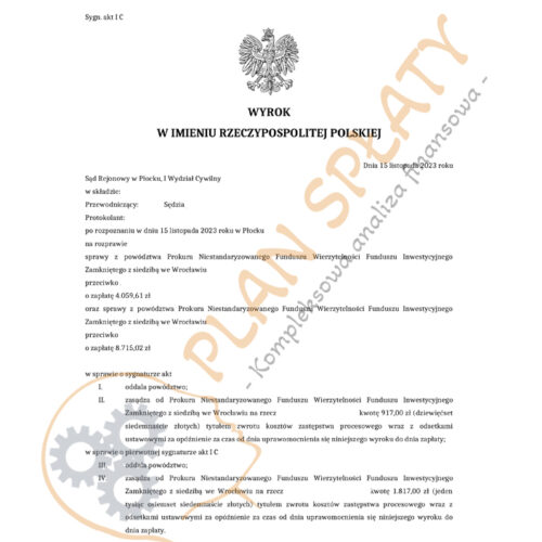 Wyrok Prokura SR Płock