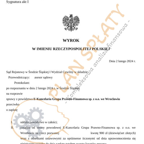 Wyrok Ekancelaria SR Środa Śląska