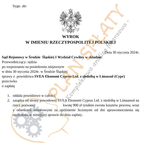 Wyrok SVEA SR Środa Śląska