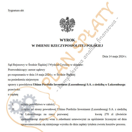 Wyrok Ultimo SR Środa Śląska