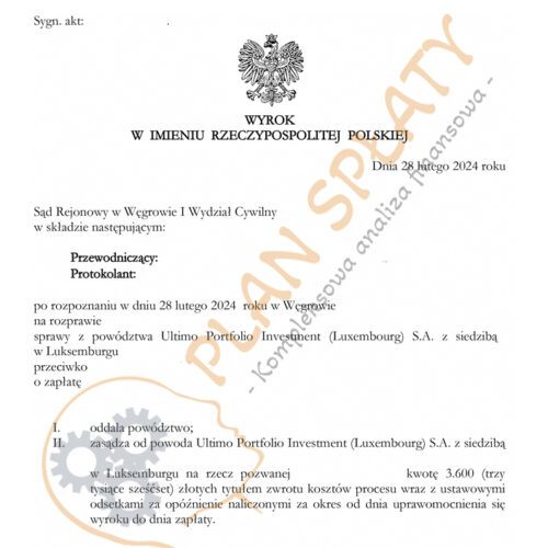 Wyrok Ultimo SR Węgrów