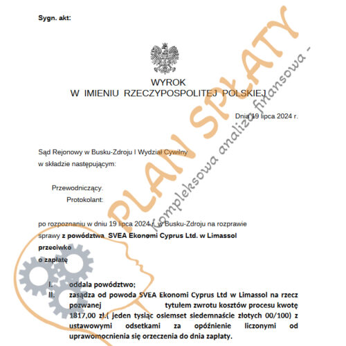 Wyrok SVEA SR Busko Zdrój