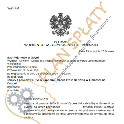 Wyrok SVEA SR Gdynia