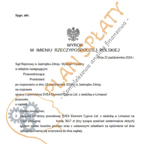 Wyrok SVEA SR Jastrzębie