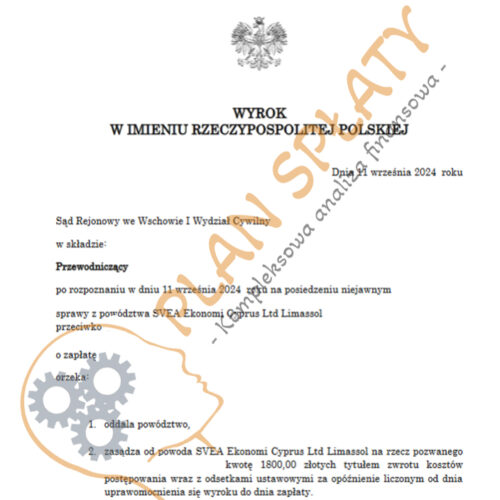 Wyrok SVEA SR Wschowa