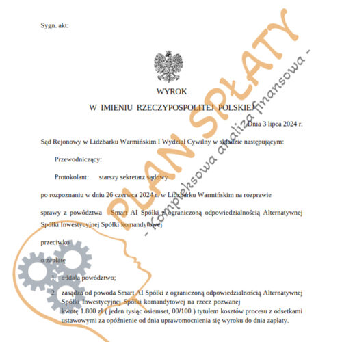 Wyrok Smart AI SR Lidzbark