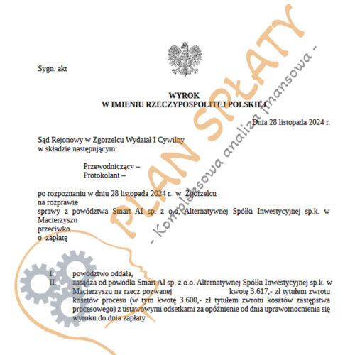 Wyrok Smart AI SR Zgorzelec