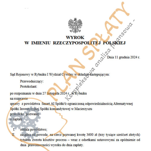 Wyrok Smart AI SR Rybnik