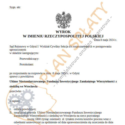 Wyrok Ultimo SR Gdynia