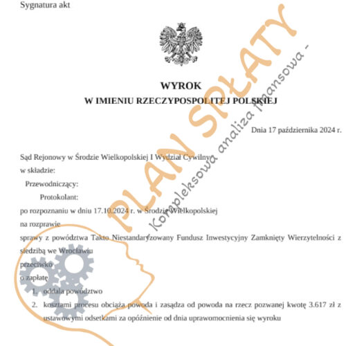 Wyrok TAKTO SR Środa Wielkopolska