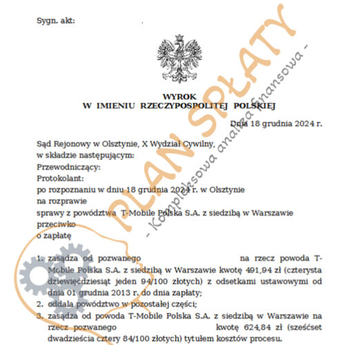 Wyrok T-Mobile SR Olsztyn