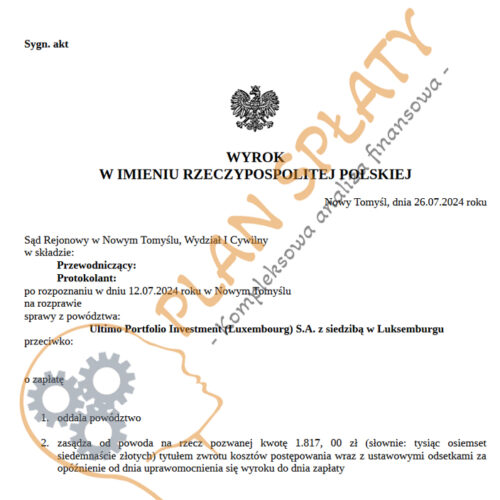 Wyrok Ultimo SR Nowy Tomyśl