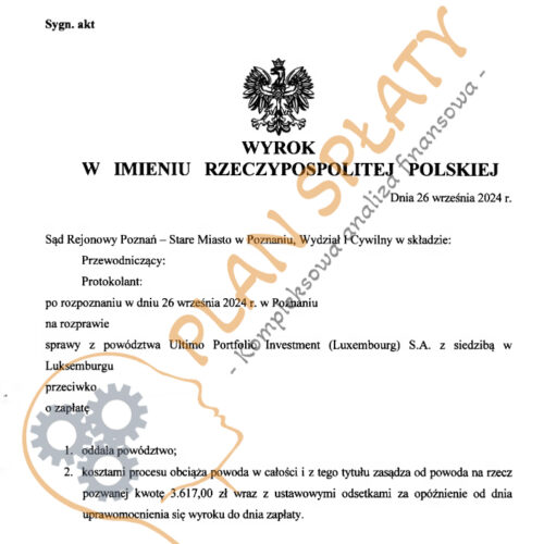 Wyrok Ultimo SR Poznań