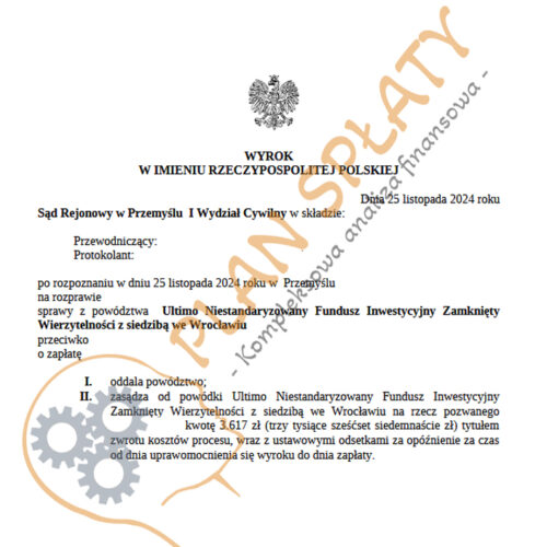 Wyrok Ultimo SR Przemyśl