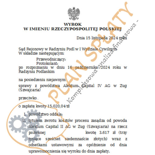 Wyrok Ultimo SR Radzyń