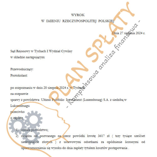 Wyrok Ultimo SR Tychy