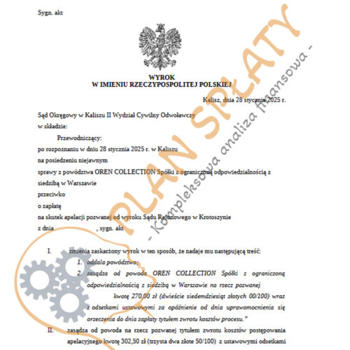 Wyrok luty Oren SO Kalisz