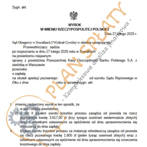 Wyrok luty PKO SO Suwałki