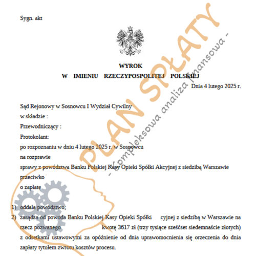 Wyrok luty PKO SR Sosnowiec