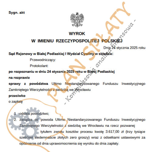 Wyrok luty Ultimo SR Biała Podlaska