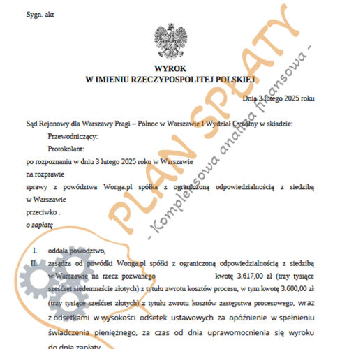 Wyrok luty Wonga SR Warszawa Praga