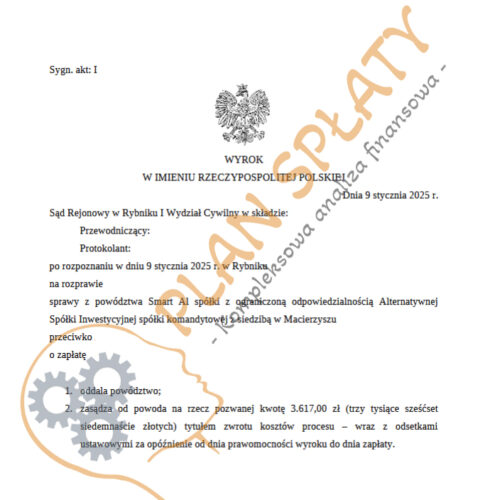 Wyrok styczeń Smart AI SR Rybnik