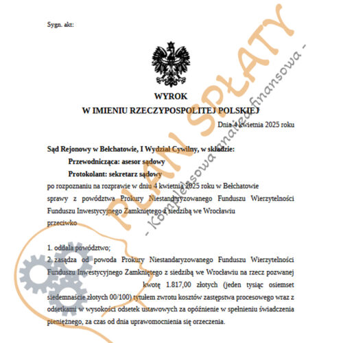 Wyrok kwiecień Prokura SR Bełchatów