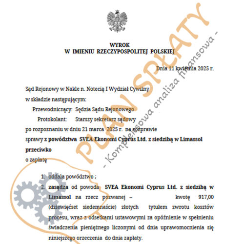 Wyrok kwiecień SVEA SR Nakło