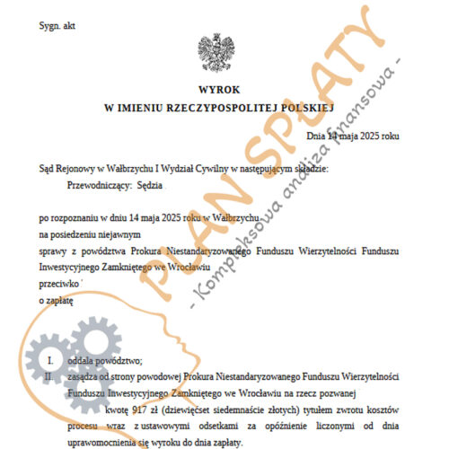 wyrok maj Prokura SR Wałbrzych