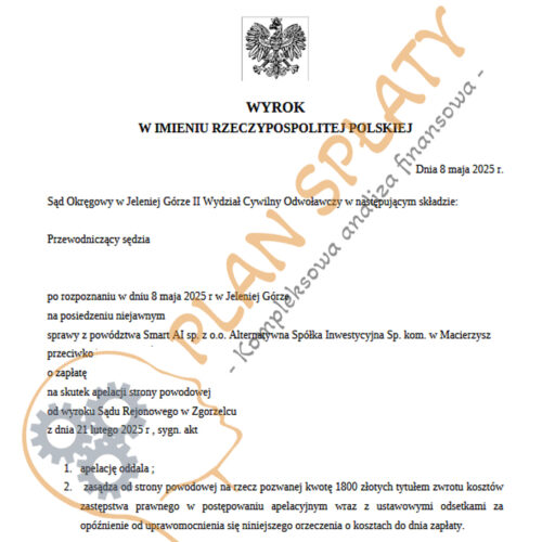 wyrok maj Smart AI SO Jelenia Góra